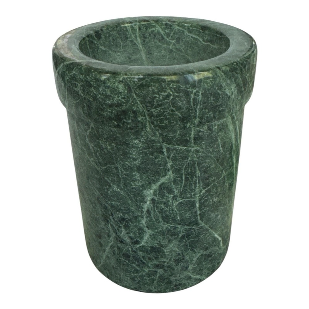 Vintage Studio Nova Green Marble Wine Chiller Utensil Holder Vase Taiwan 6"